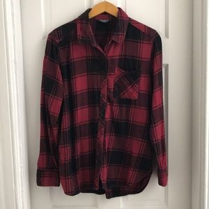 Eddie Bauer Plaid Long Sleeve Button Up Flannel, L